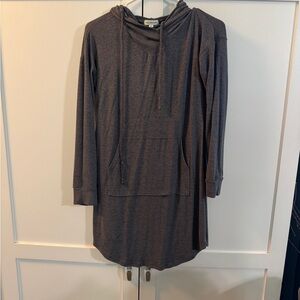 EARTHBOUND Charcoal Hooded Sweater Tunic Top
